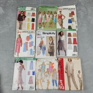 Vintage Sewing Pattern Lot McCalls Simplicity New Look - 9 Patterns